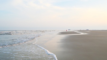 Blick auf den familienfreundlicher Badestrand